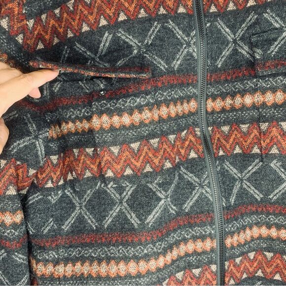 Civil Society Wool Blend Jacket Sherpa Lined Aztec Print Shacket Cabincore Sz L - Picture 6 of 14